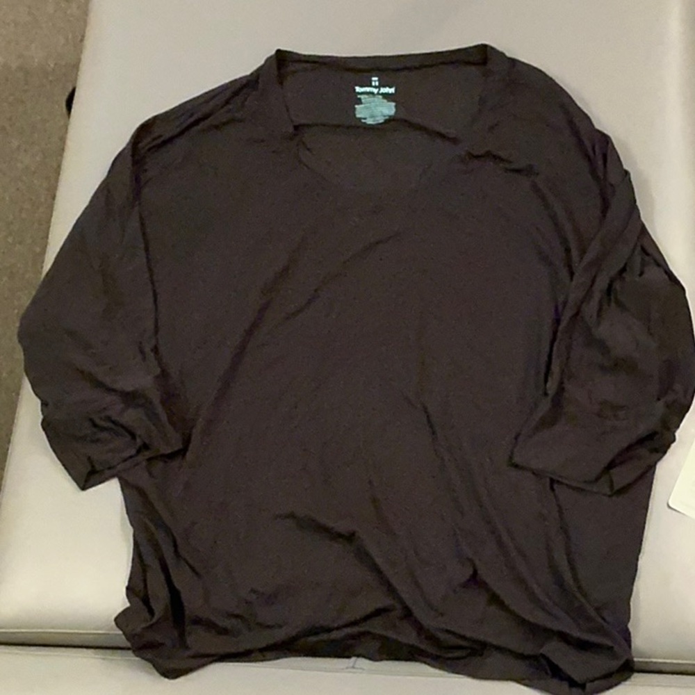 Tommy John Black Pajama Top Soft Long Sleeve